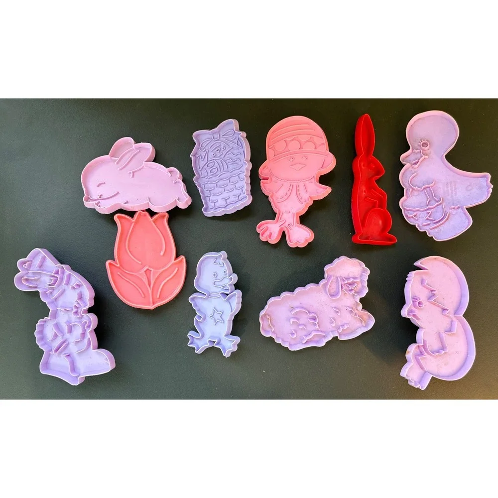 Hallmark Cookie Cutter Lot Easter Spring Plastic 10pc Good